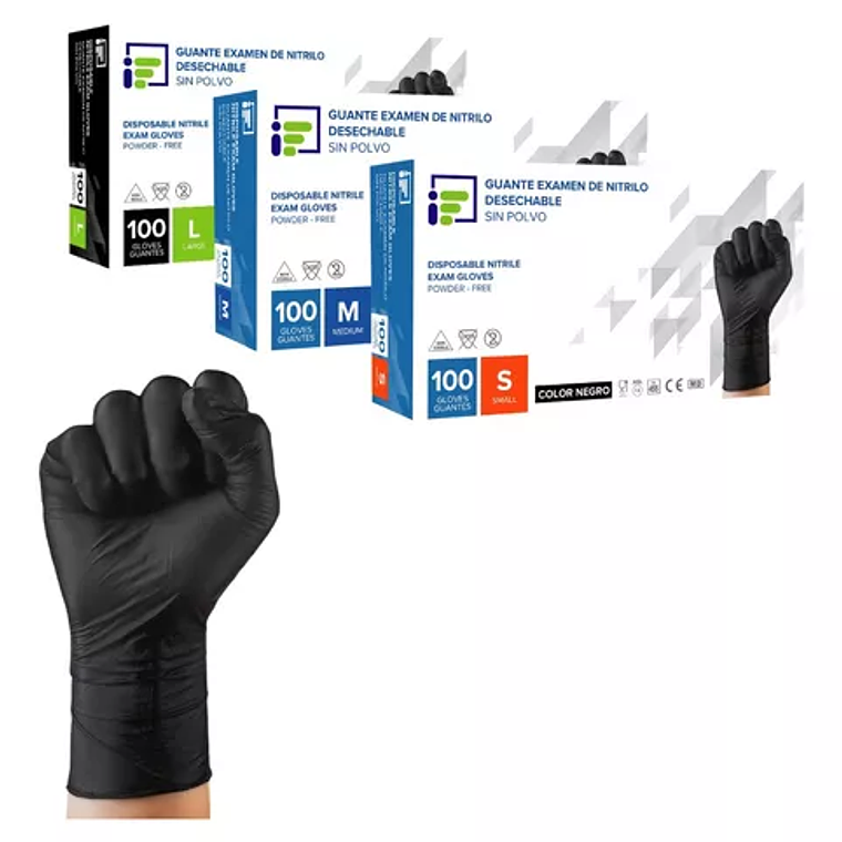 GUANTE NITRILO NEGRO TALLA M 1