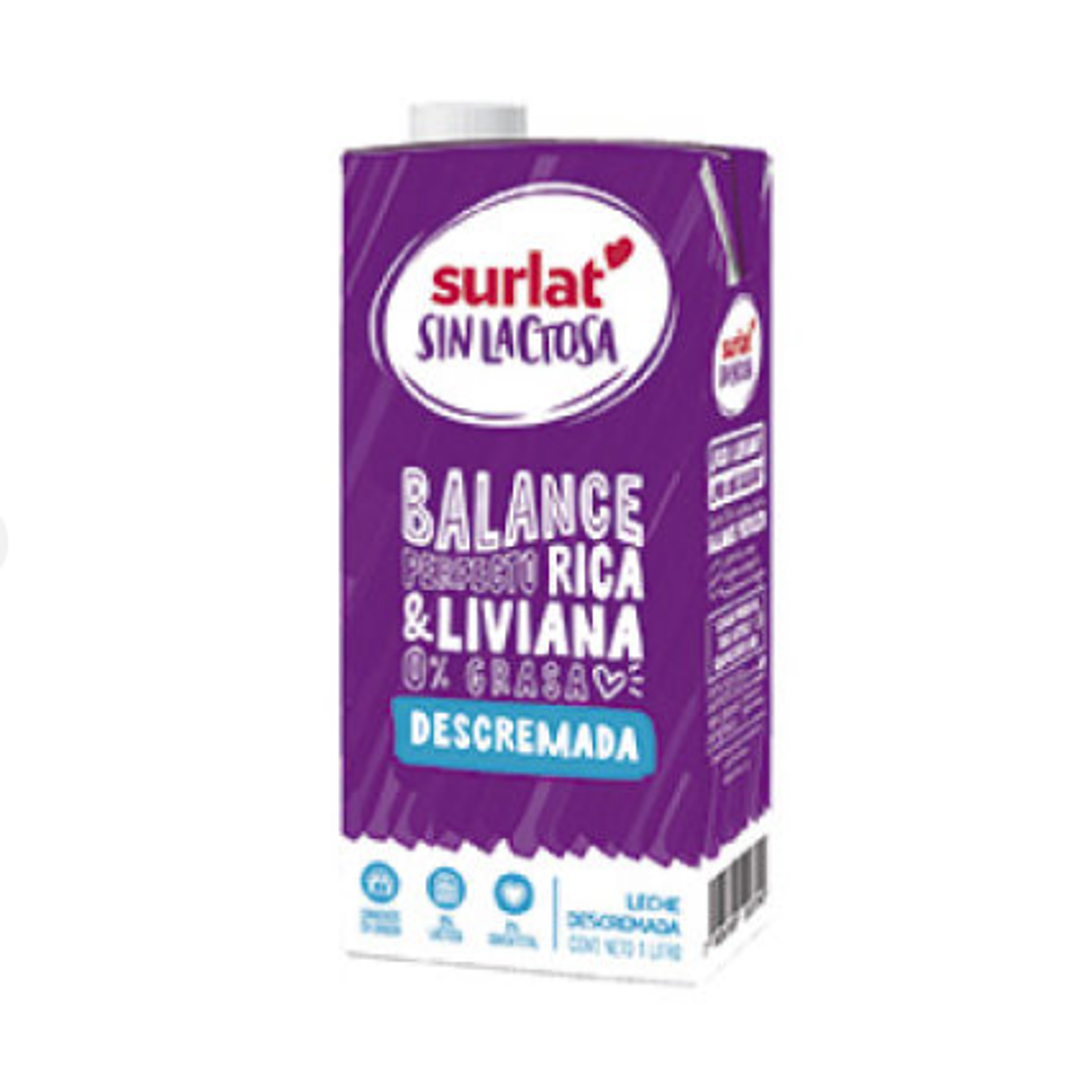 LECHE DESCREMADA SIN LACTOSA 1LT SURLAT 1