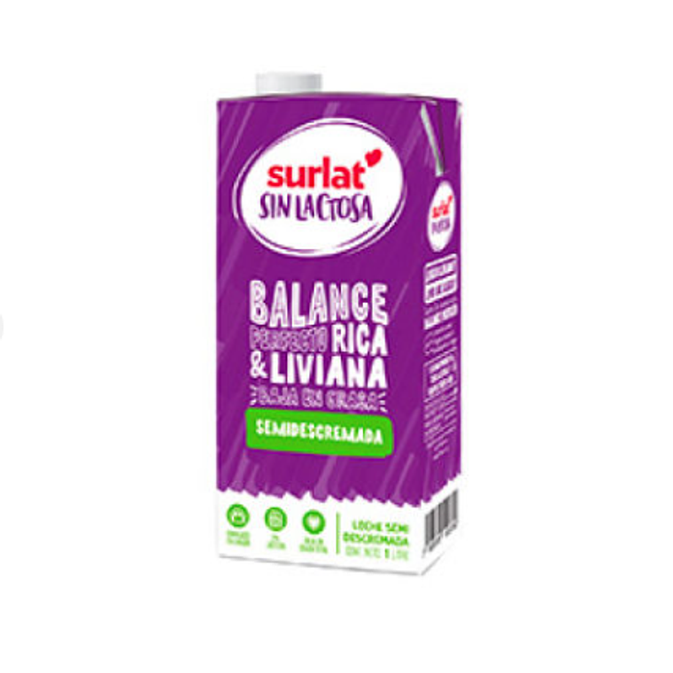 LECHE SEMIDESCREMADA S/LACT 1LT SURLAT 1