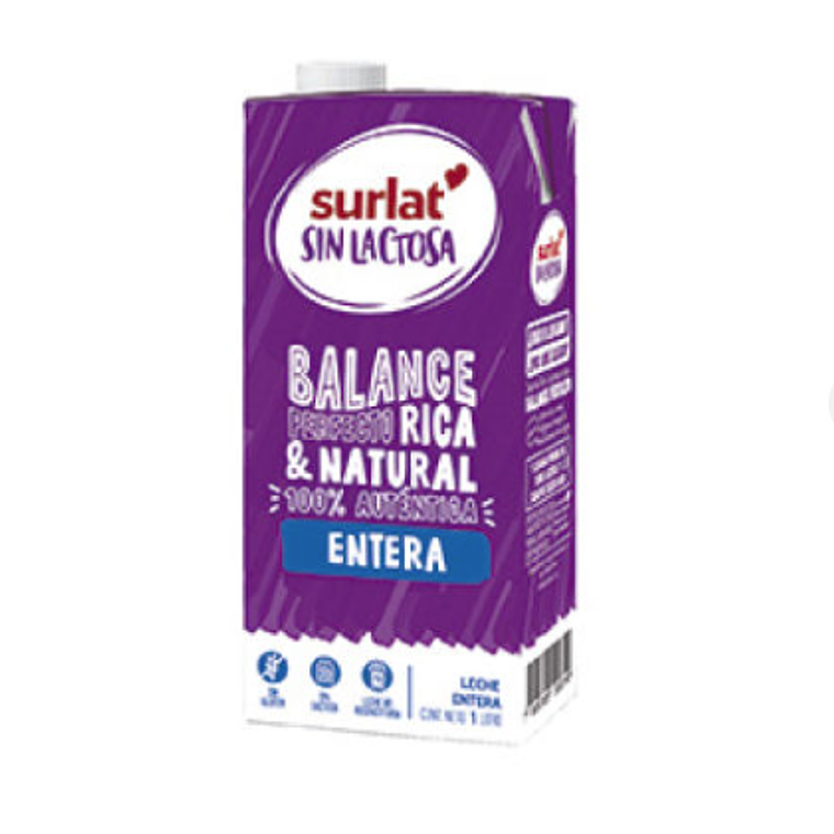 LECHE ENTERA SIN LACTOSA 1LT SURLAT 1