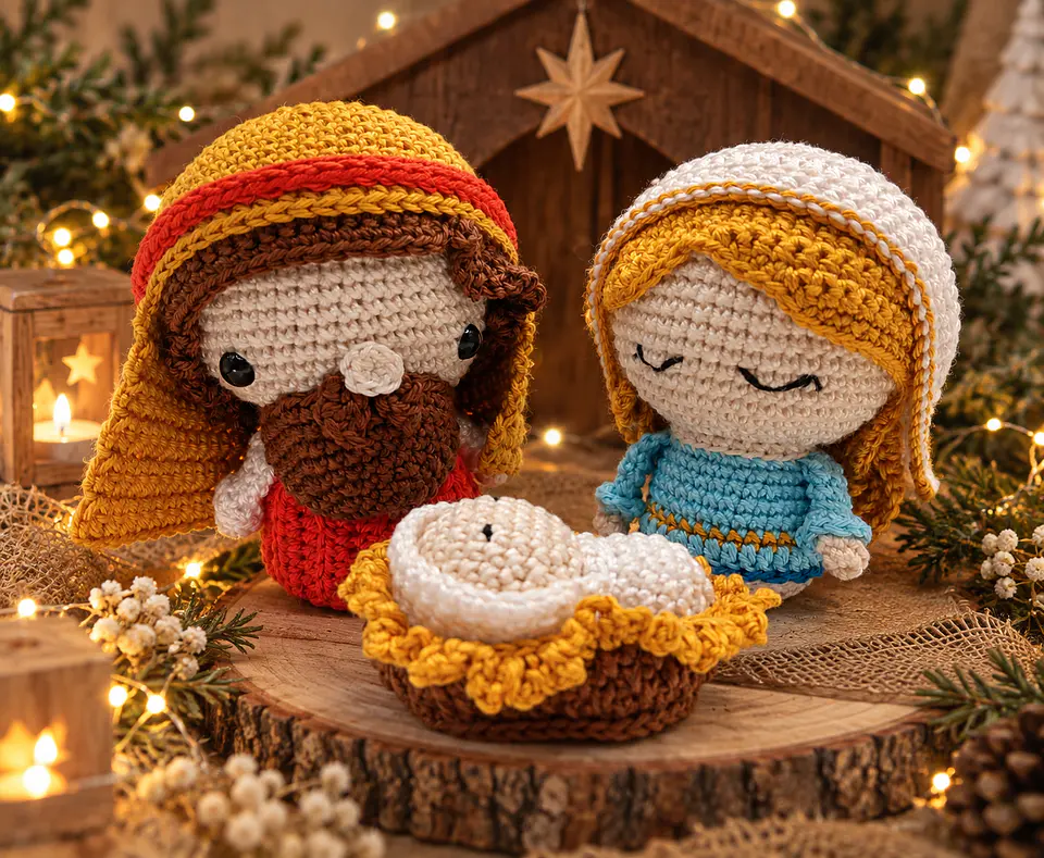Presépio em Crochet – Sagrada Família Artesanal 5
