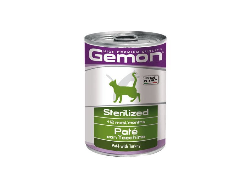 GEMON Gatos lata Esterilizado Pavo 400 GRS (3 unidades)