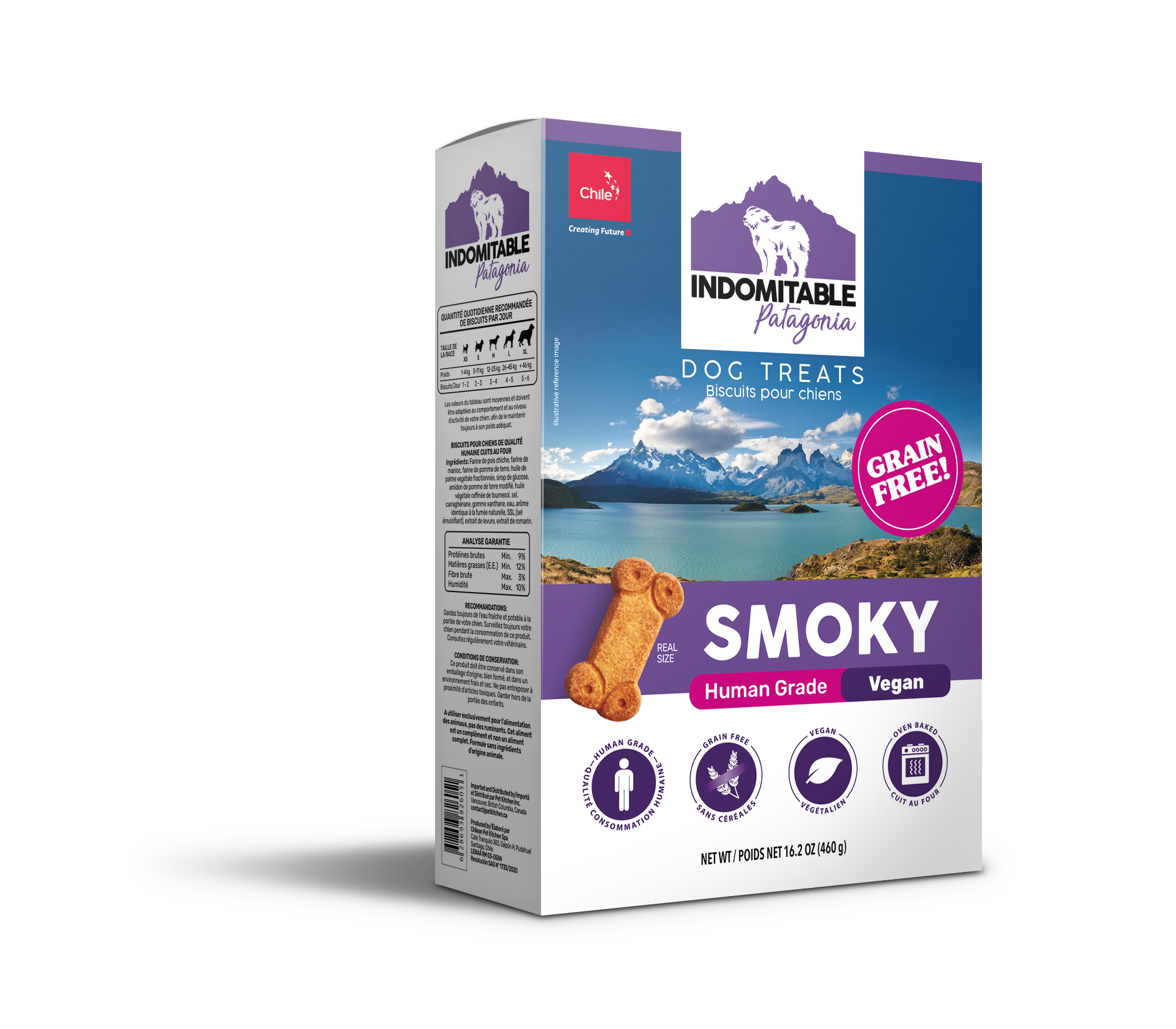 ¡Delicia irresistible para tu mascota! Galleta Indomitable Patagonia Smoky 460Gr Snack Premium para perros