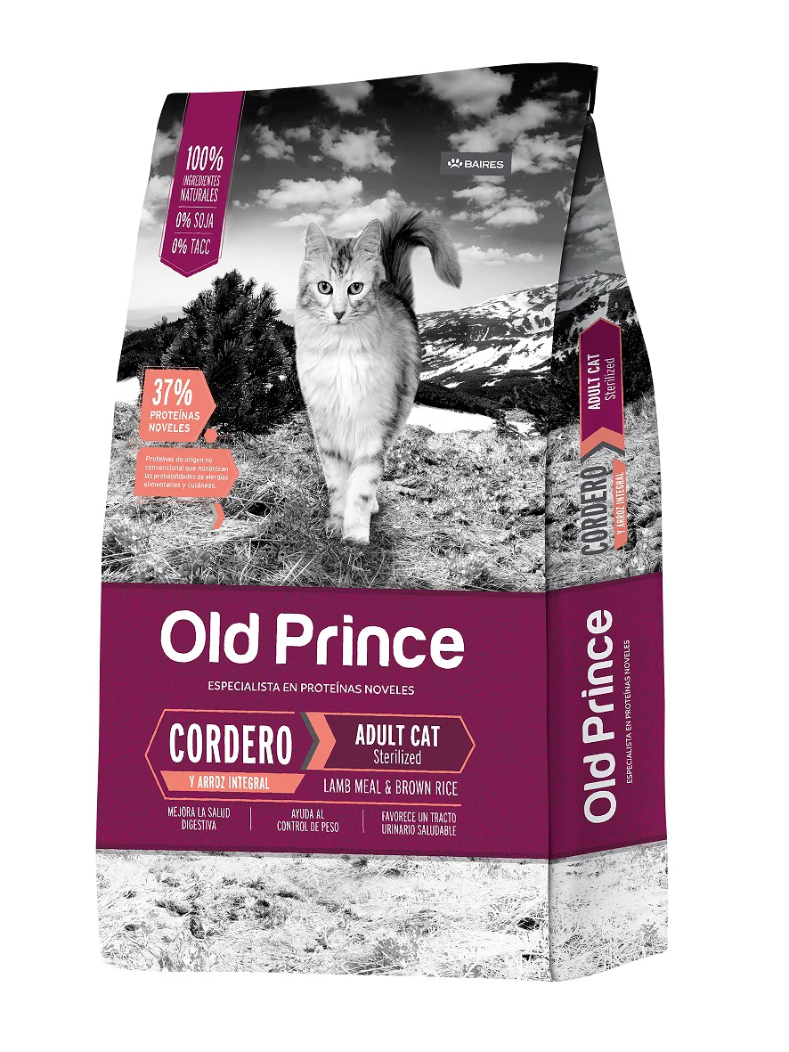 Old Prince Gatos Esterilizado Cordero y Arroz