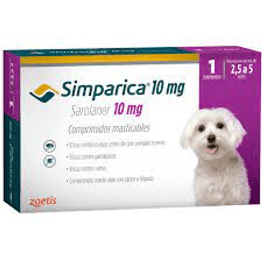 Simparica 10 mg - 2,5 kg a 5 kg x 1