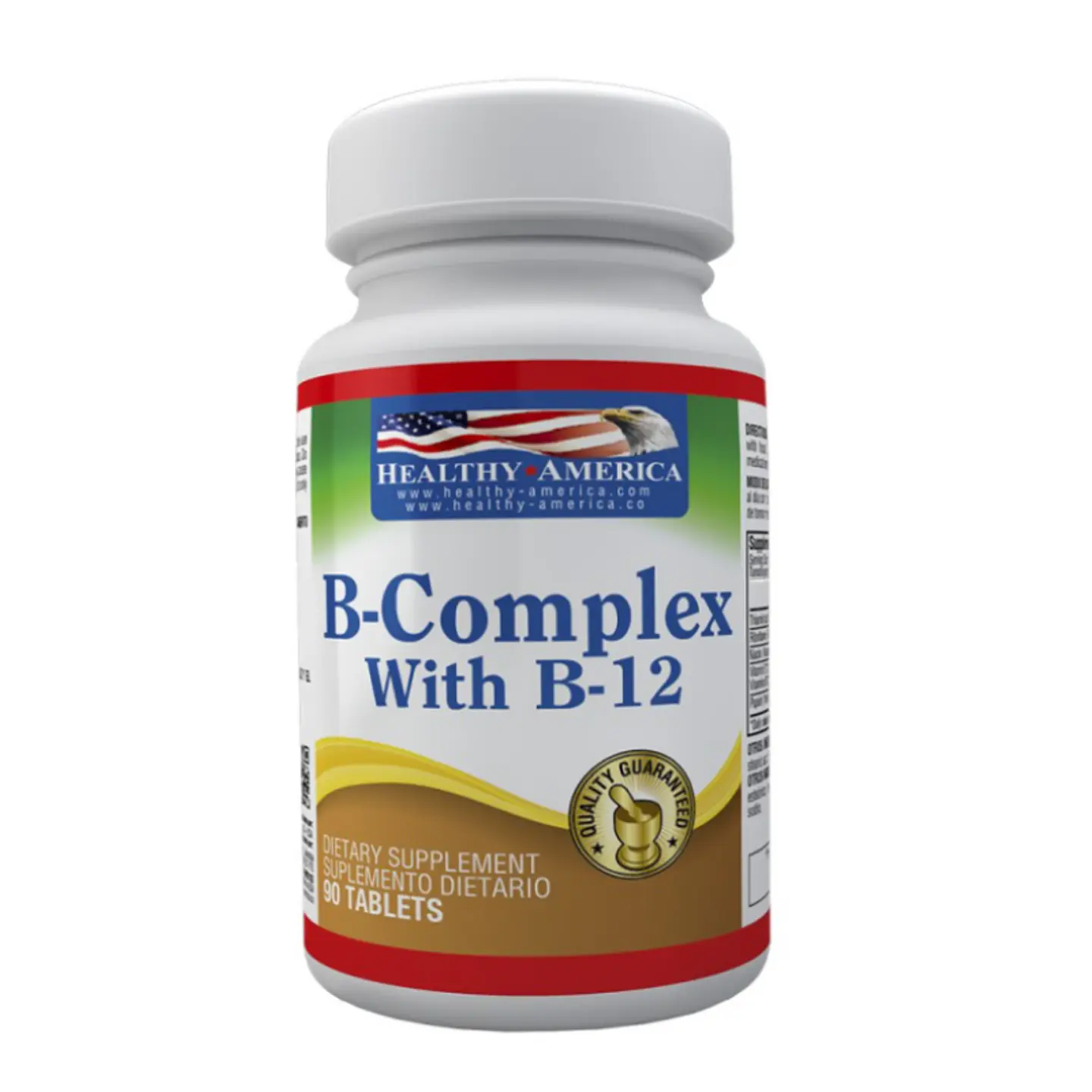 Complejo B Complex With B12 90Tablets Healthy America 1