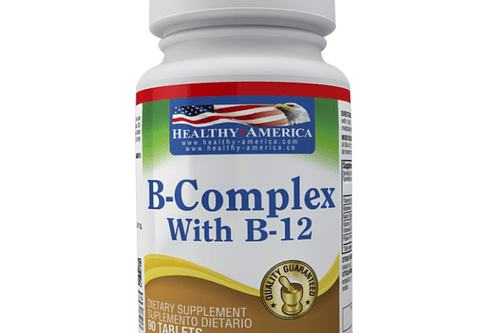 Complejo B Complex With B12 90Tablets Healthy America