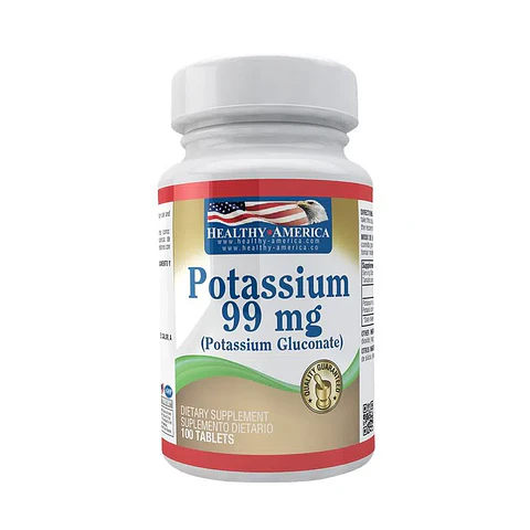 Gluconato Potassium 99Mg 100Tabletas Healthy America