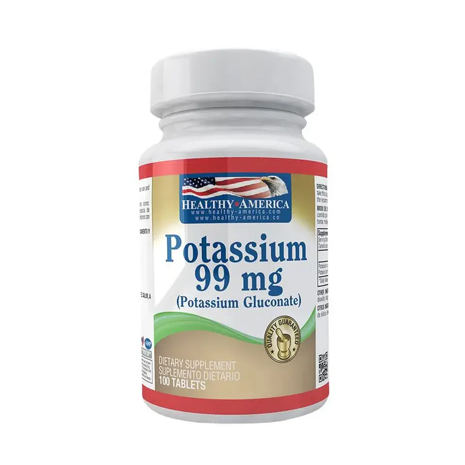 Gluconato Potassium 99Mg 100Tabletas Healthy America 1