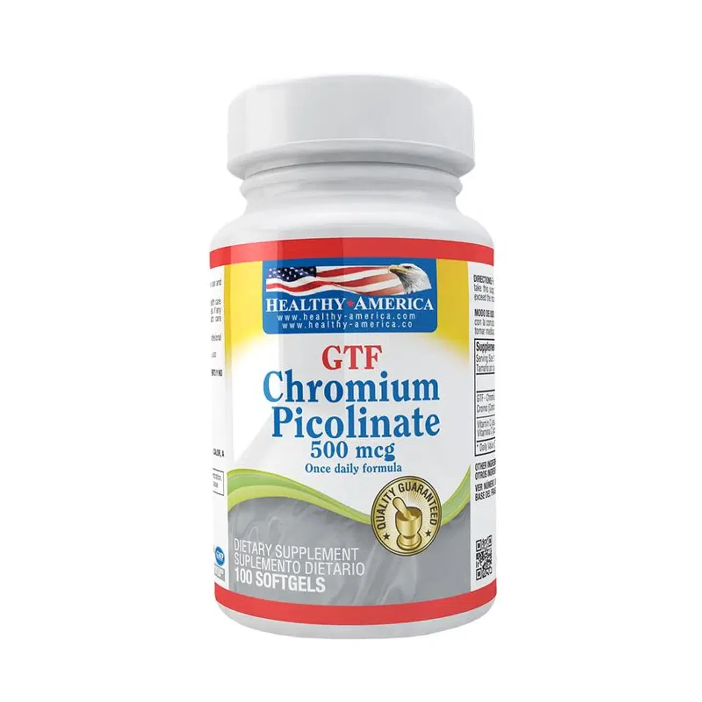 Gtf Chromium 500Mcg 100 Softgels Healthy America 1