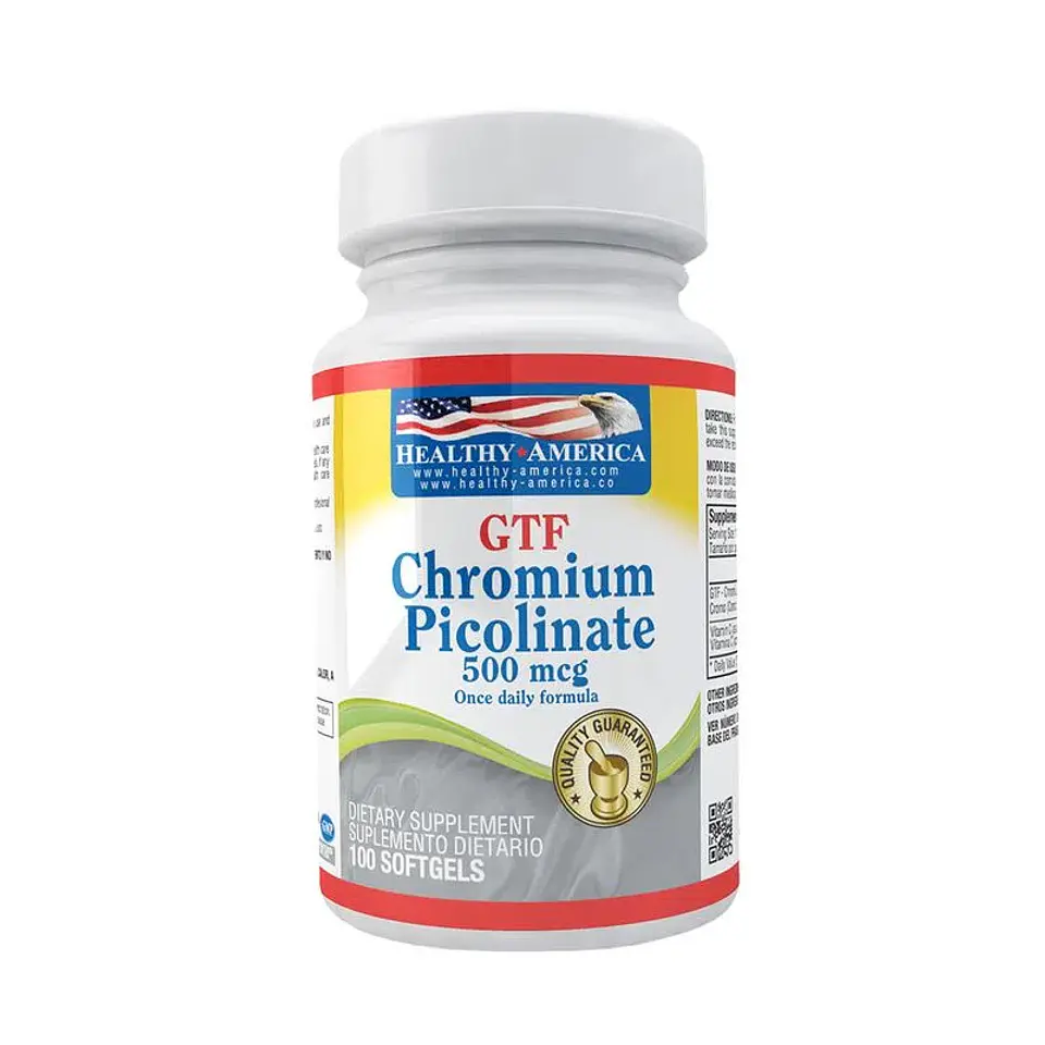 Gtf Chromium 500Mcg 100 Softgels Healthy America 1