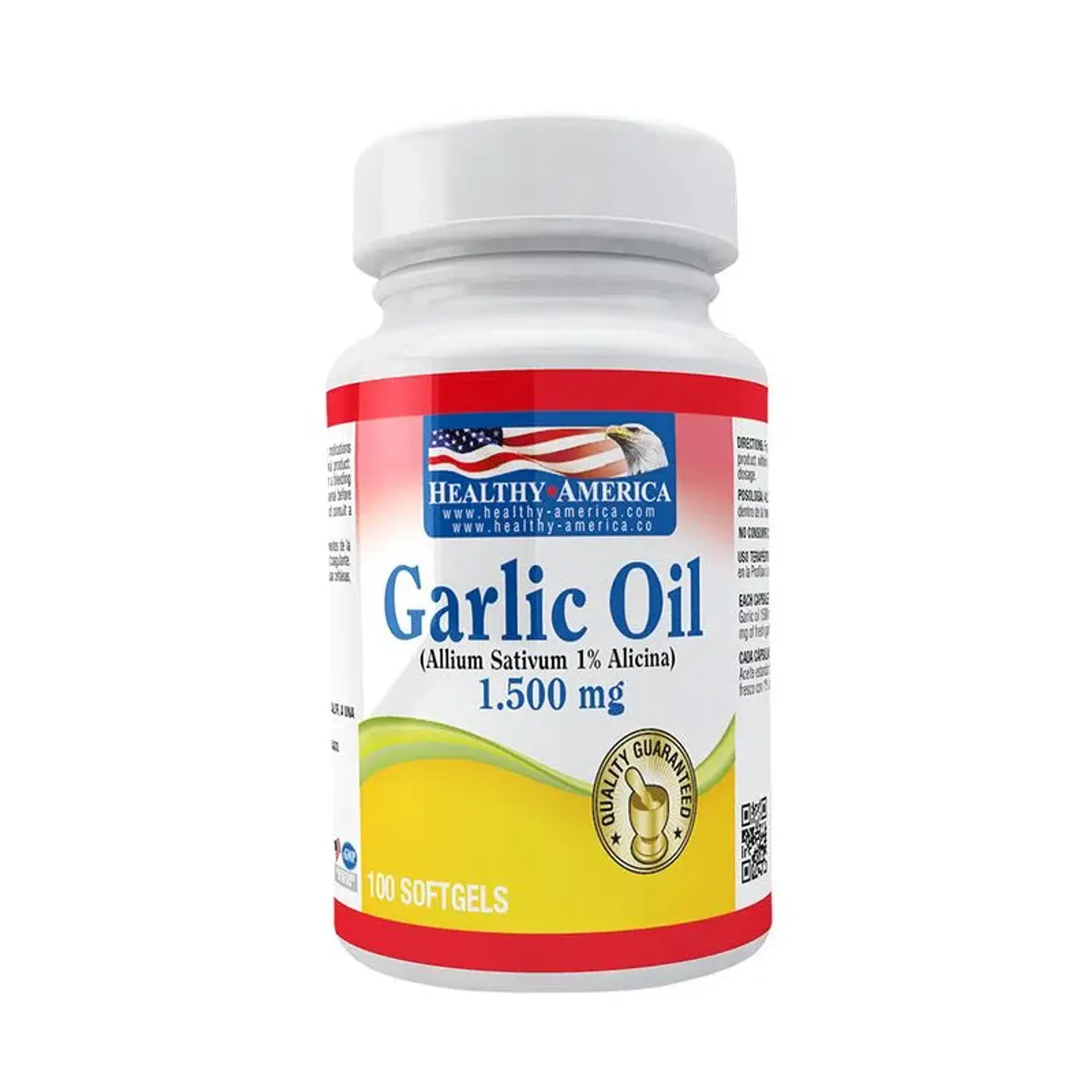 Stand Garlic Oil 1500Mg 100Softgels Healthy America 1