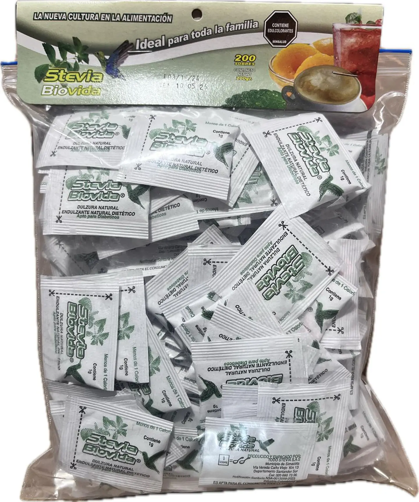 Stevia 200 Sobres Biovida 1
