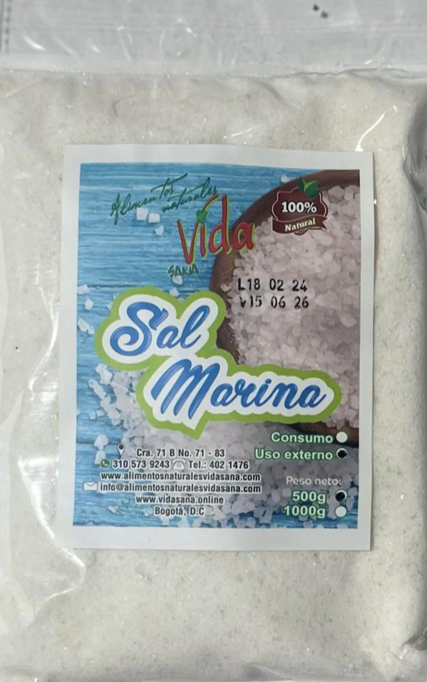 Sal Externa 500G Alimentos Naturales Vida Sana 1