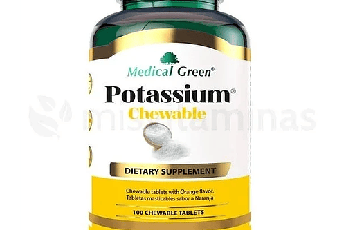 Potasio 595 Mg Masticable 100 Tabletas Medical Green