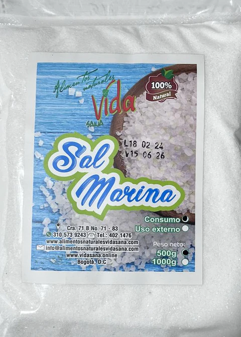 Sal Marina Consumo 500G Alimentos Naturales Vida Sana