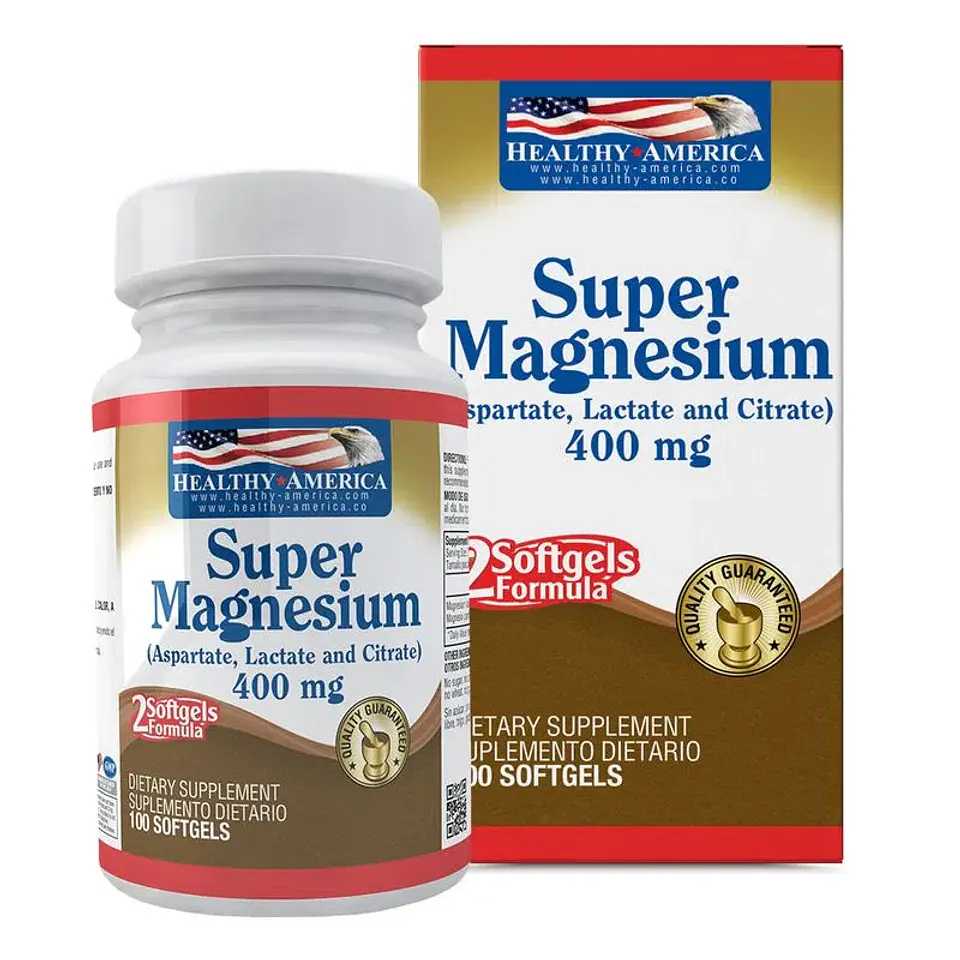 Super Magnesium 400 Mg 100Softgels Healthy America 1