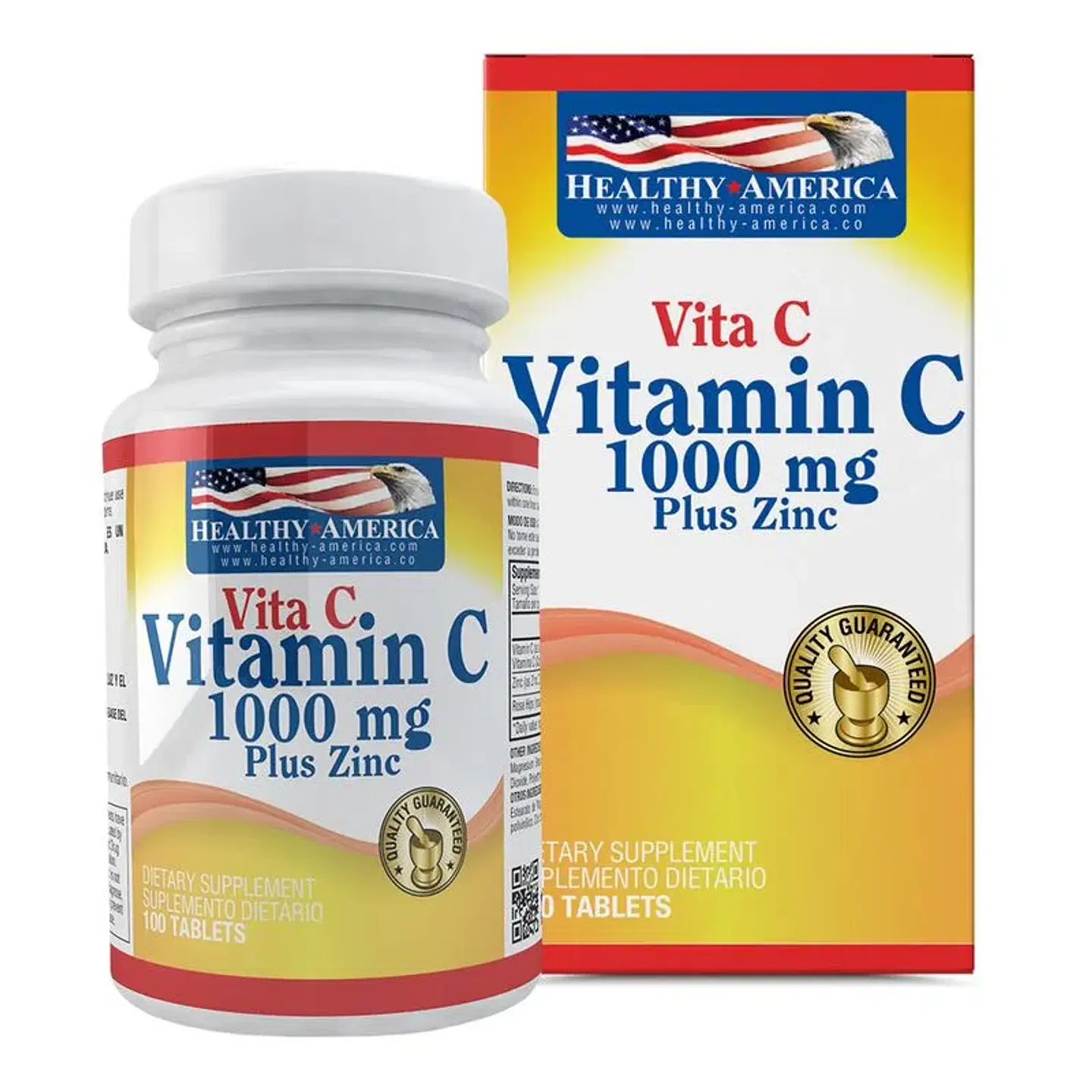 Vitamin C 1000 Mg With Zinc 100Tablets Healthy America 1