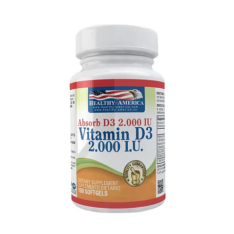 Vitamina D3 2000Iu 100Softgels Healthy America
