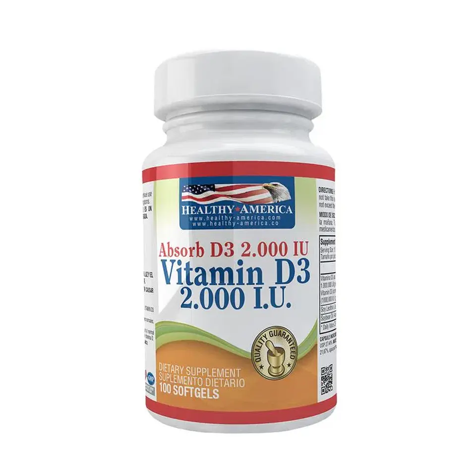 Vitamina D3 2000Iu 100Softgels Healthy America 1