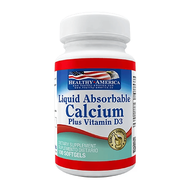 Liquid Absorbable Calcium 100Softgels Healthy America