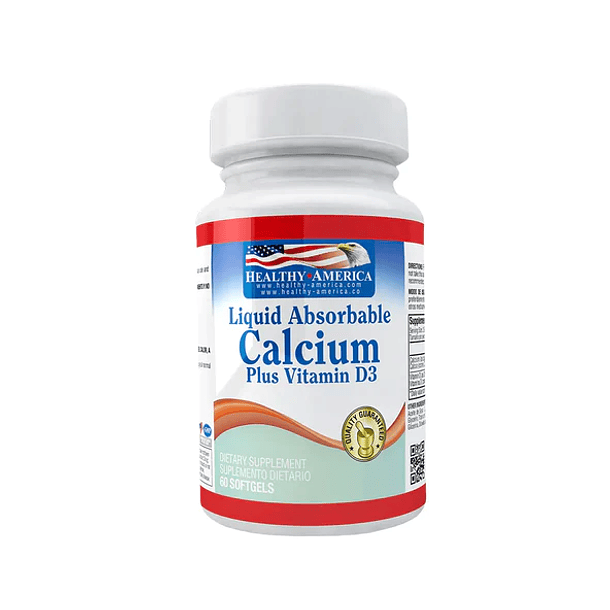 Liquid Adsorbable Calcium 60Softgels Healthy America