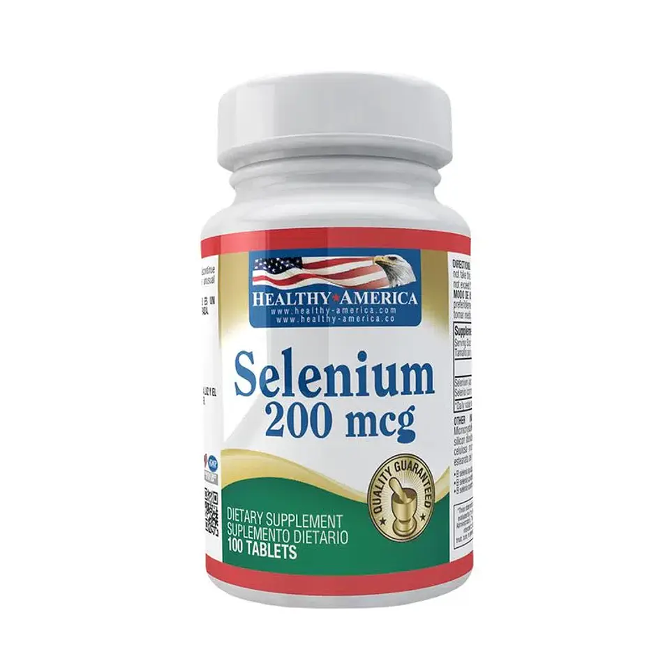 Selenium 200Mcg 100Caplets Healthy America 1