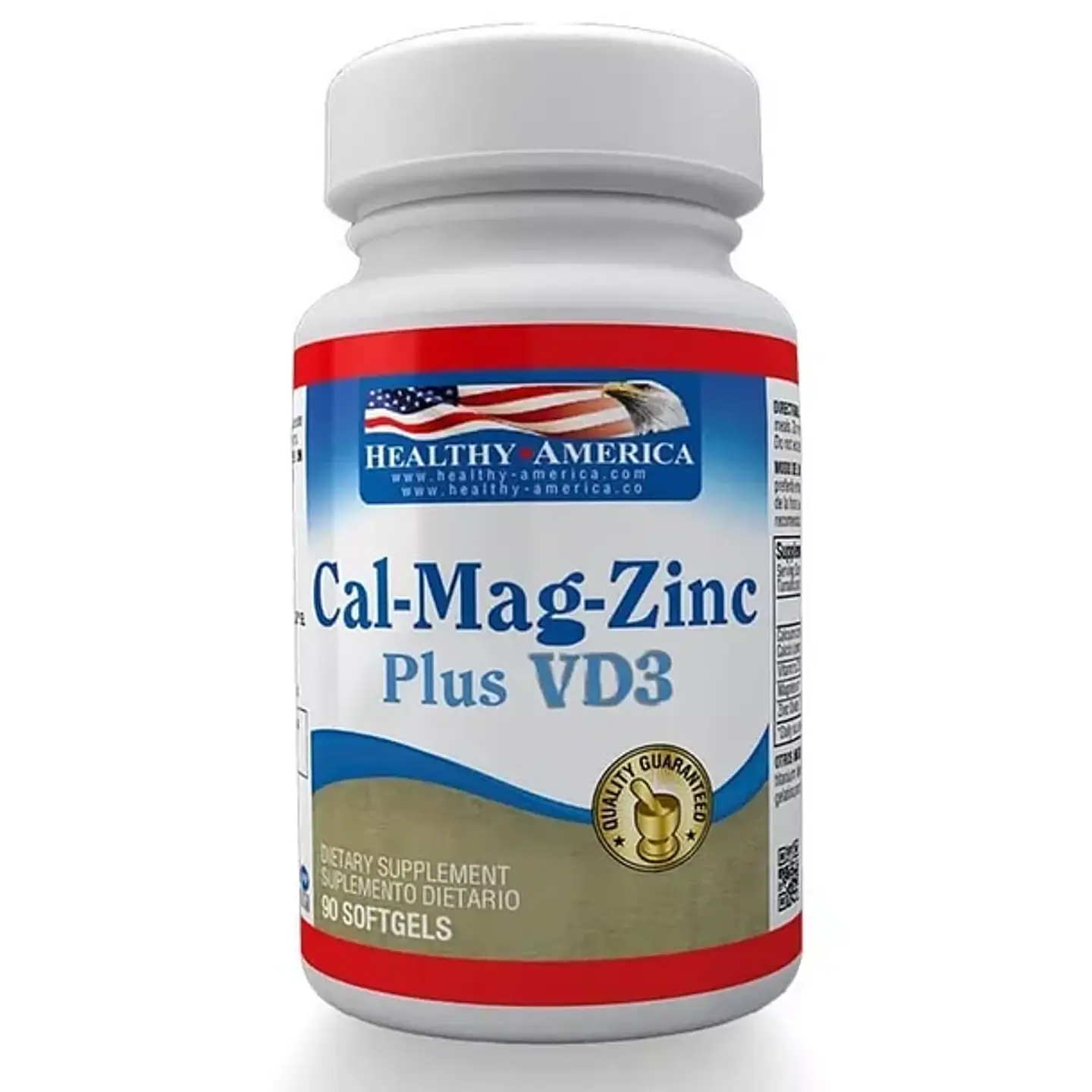 Calcio Magnesio Zinc D3 90Caplets Healthy America 1