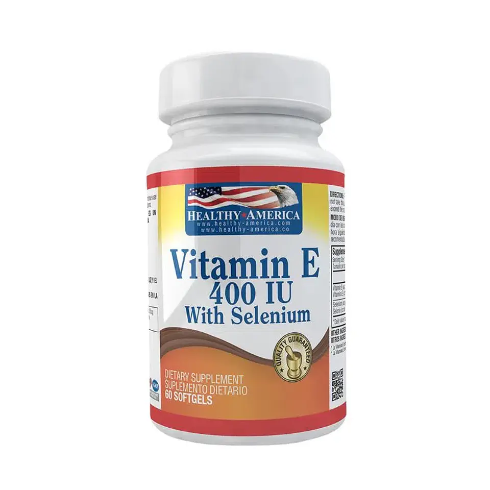 Vitamina E 400 With Selenium 60Softgels Healthy America 1