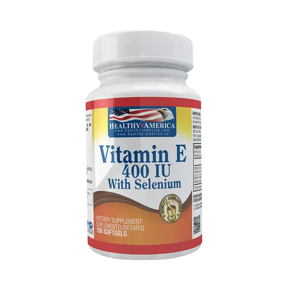 Vitamina E 400Iu With Selenium 100Softgels Healthy America 1