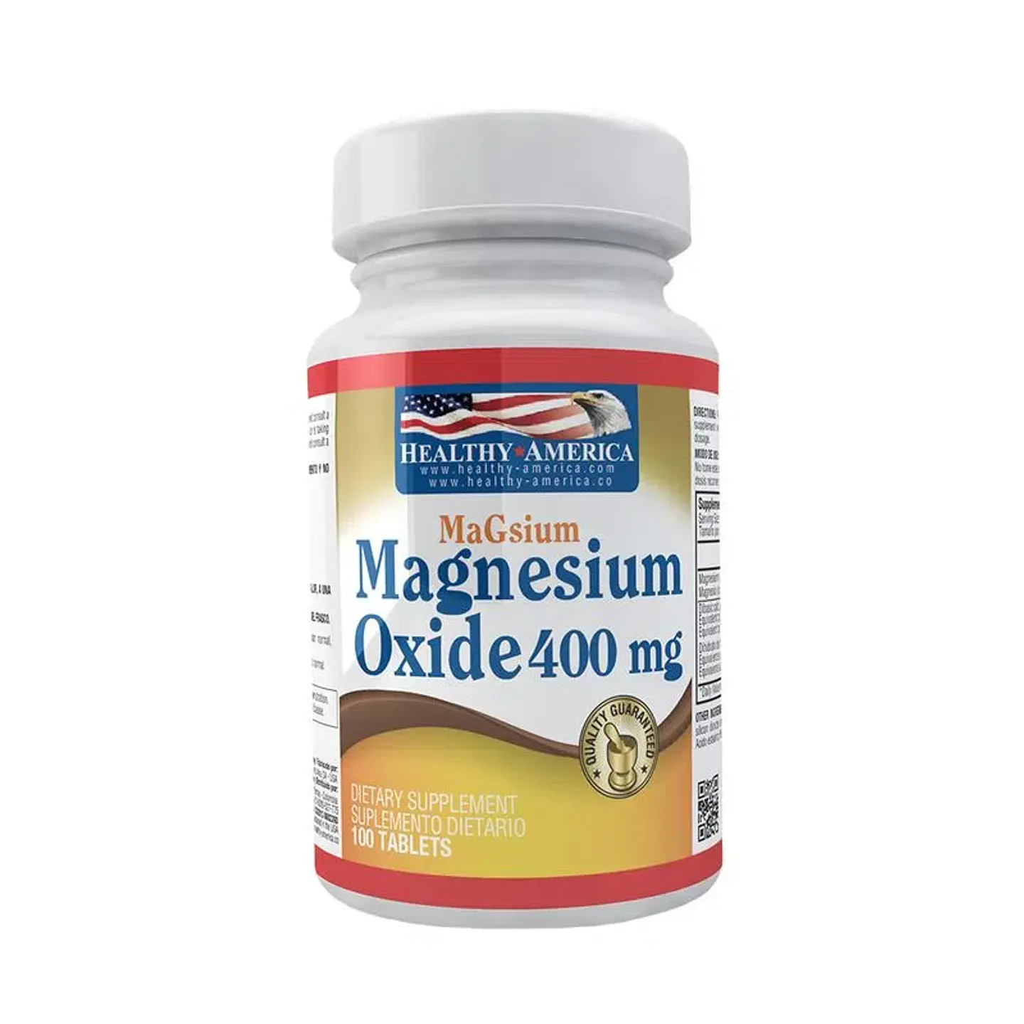 Magnesium Oxide 400 Mg 100Caplets Healthy America 1