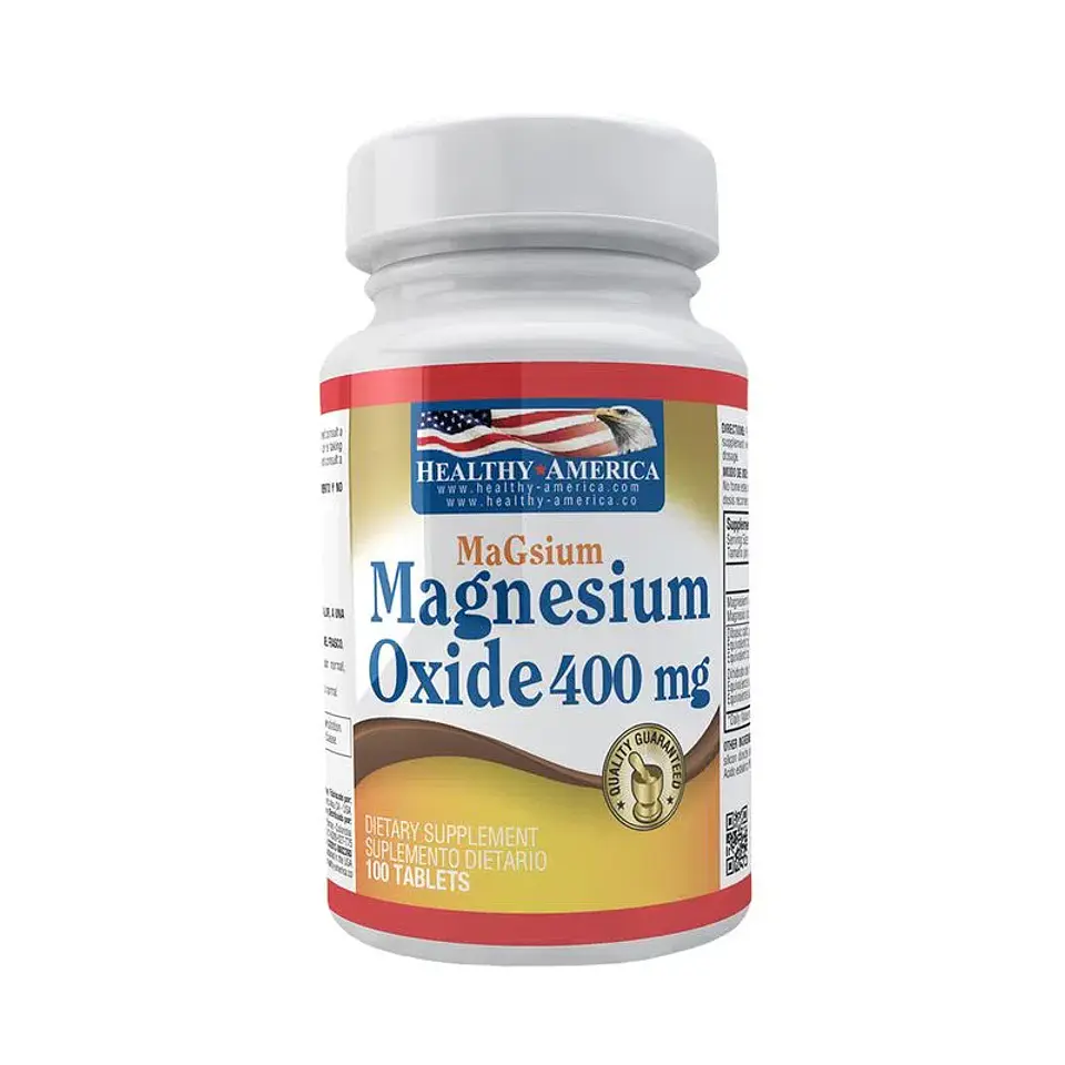 Magnesium Oxide 400 Mg 100Caplets Healthy America 1