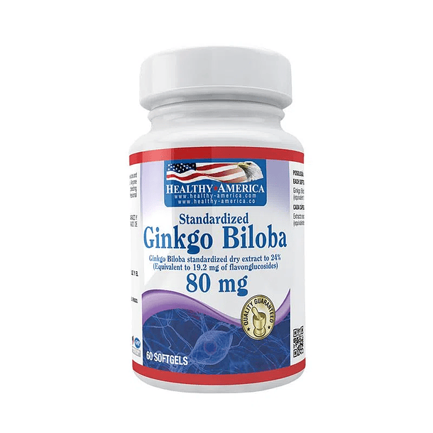 Ginkgo Biloba 80Mg 60 Softgels Healthy America