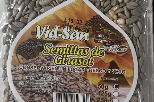 Semillas De Girasol 125G Alimentos Naturales Vida Sana