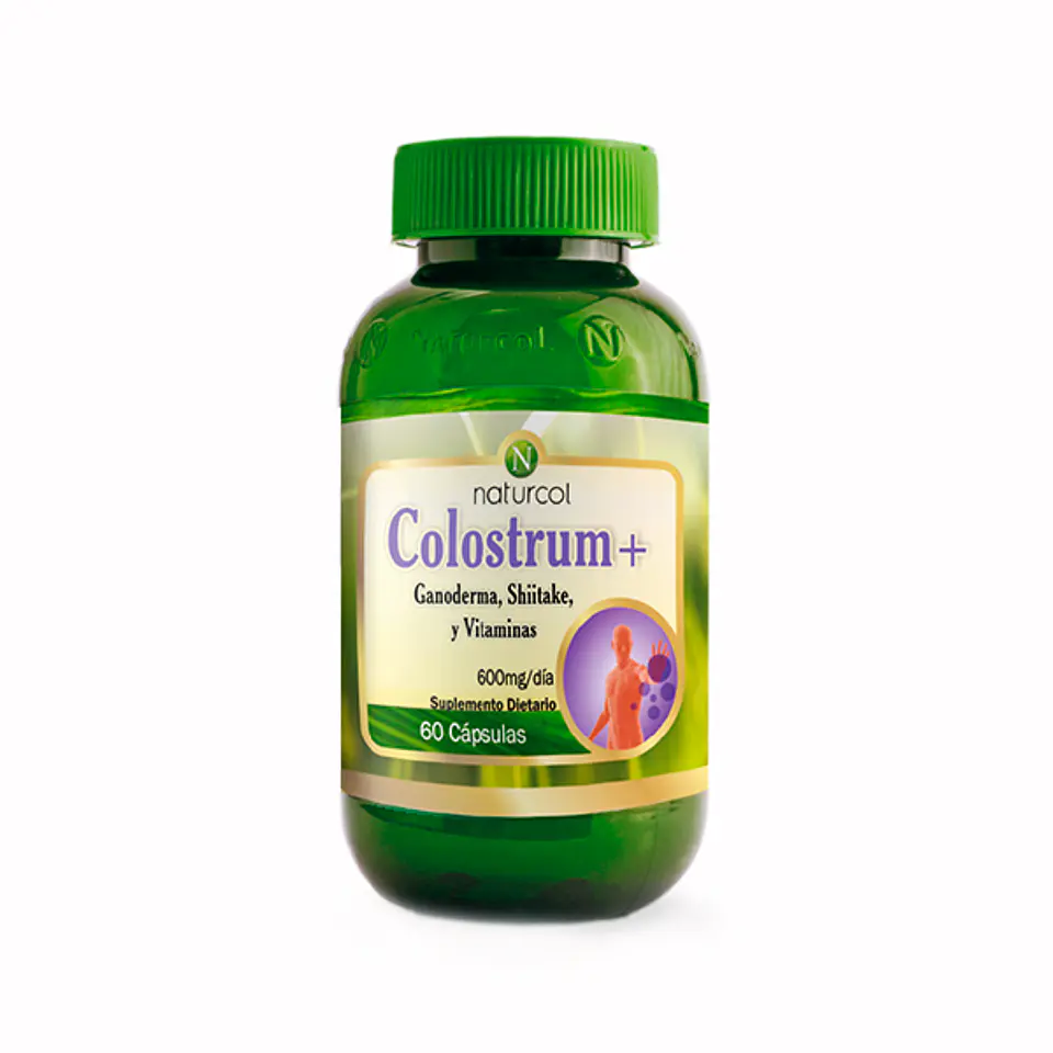 Colostrum Bovino + Ganoderma Shiitake y Vitaminas 60 Capsulas Naturcol 1