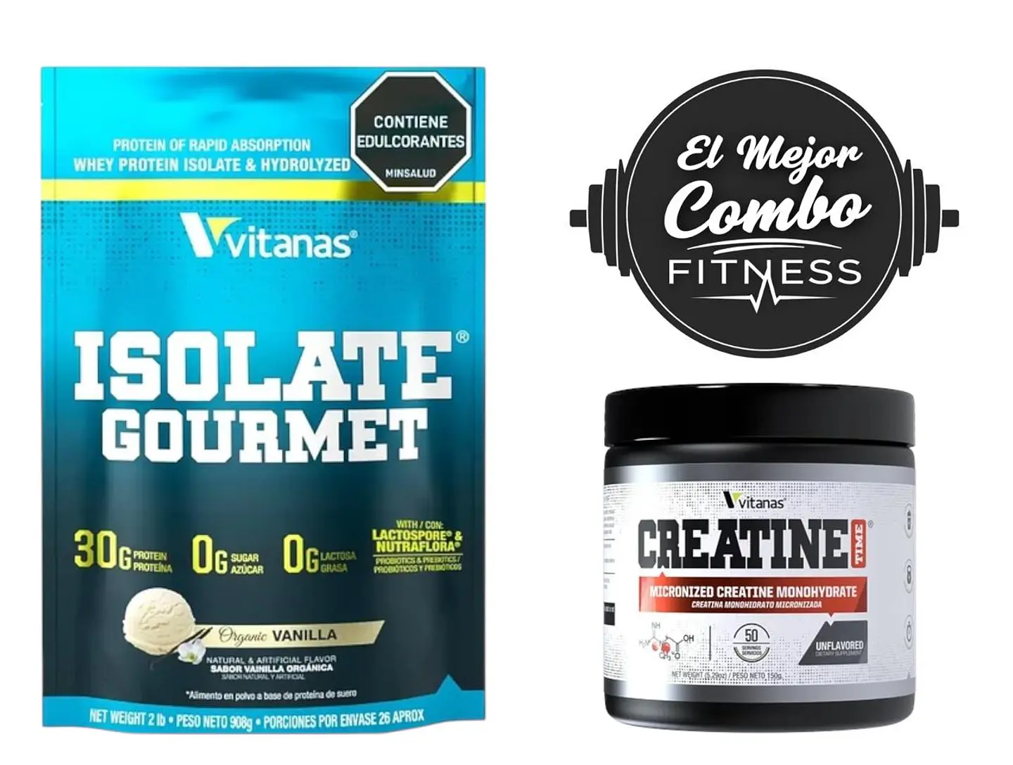 Combo Proteína Isolatada 2 lbs + Creatina Micronizada 150g - Vitanas 1