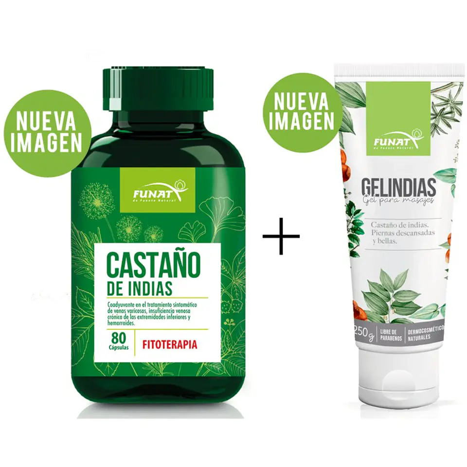 Castaño de Indias 80 Capsulas Mas Gel Indias 250 gr Funat 1