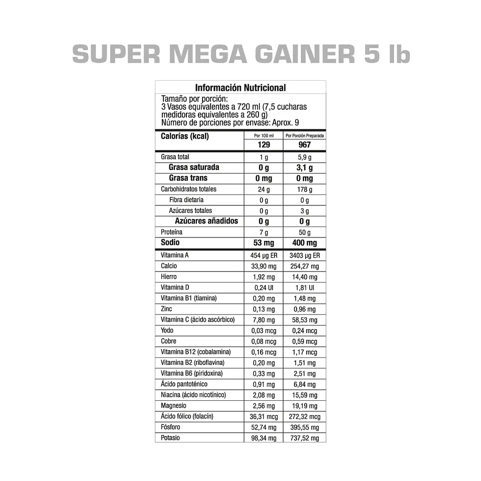 Super Mega Gainer 5 lbs GMN 3