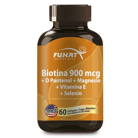 Biotina 900 mcg + D Pantenol 60 Sofgetls Funat