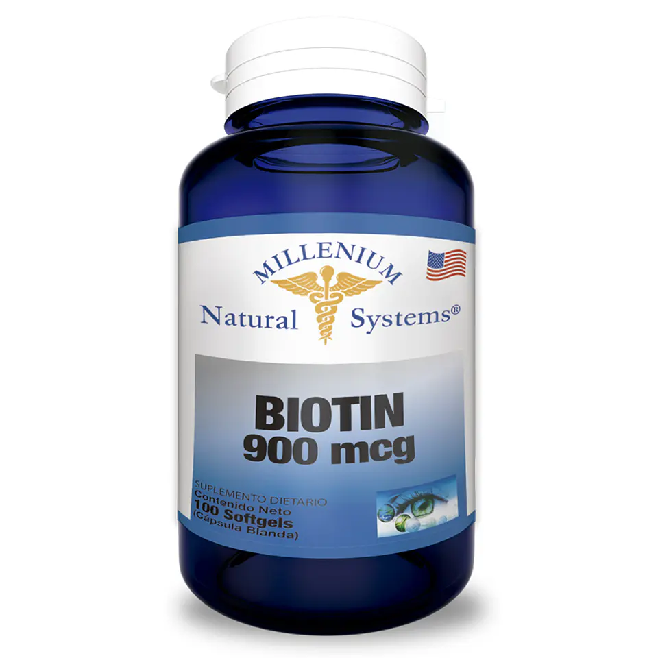 Biotina 900 mcg 100 Sofgetls Natural Systems 1