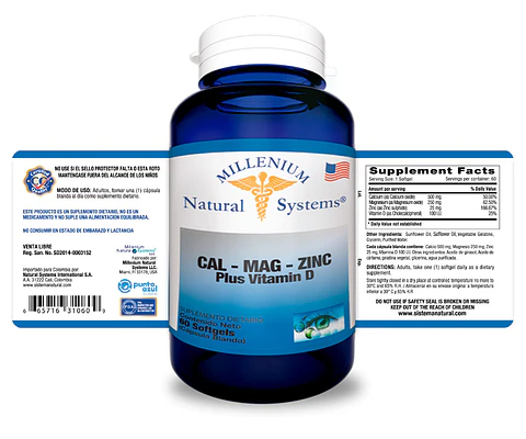 Cal Mag Zinc Plus Vitamina D 60 Sofgetls