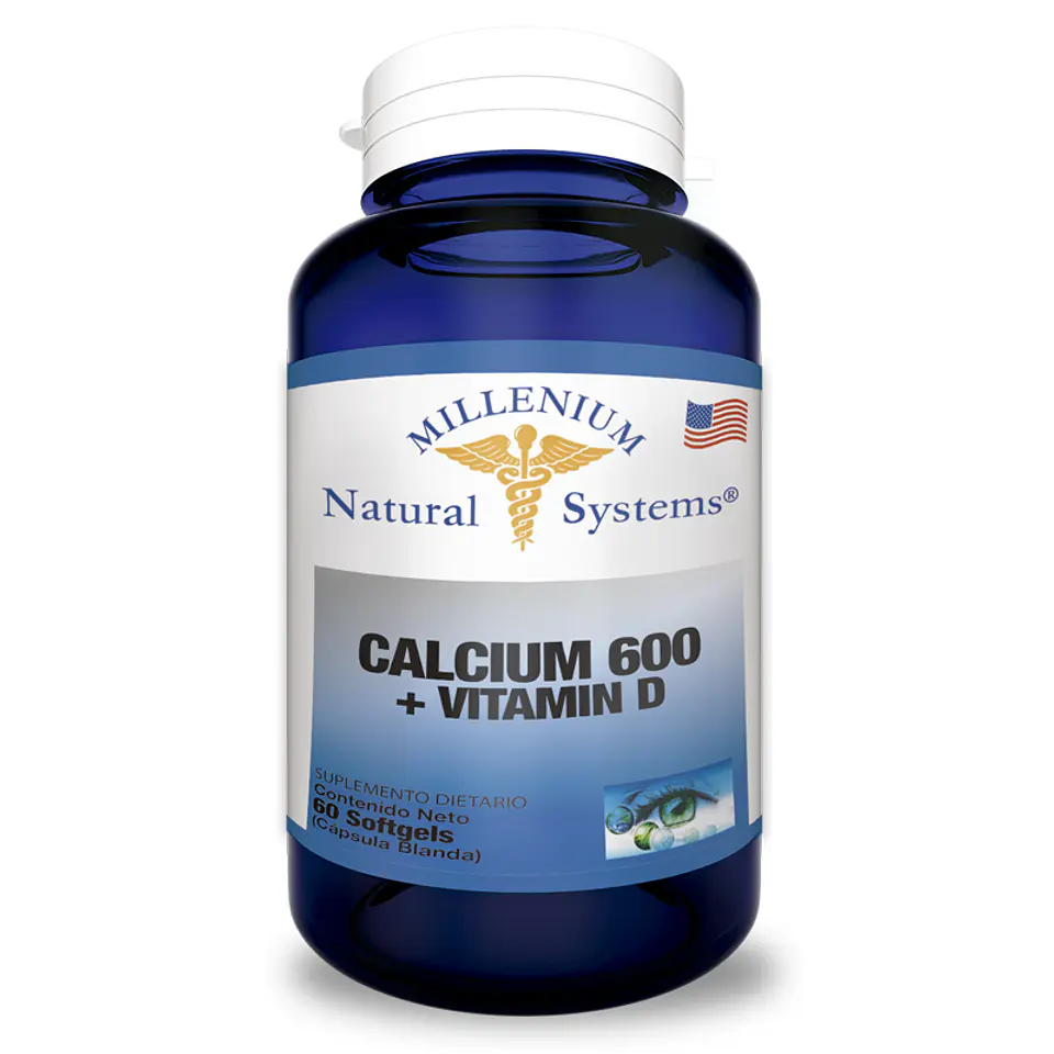 Calcium 600 + Vitamin D 60 Sofgetls Natural Systems 1