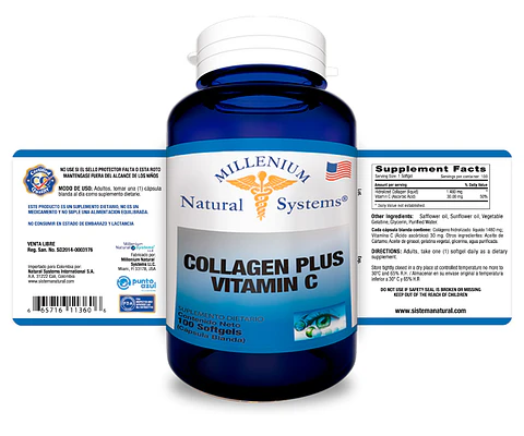 Collagen Plus Vitamin C 100 Sofgetls Natural Systems