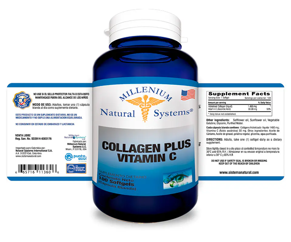 Collagen Plus Vitamin C 100 Sofgetls Natural Systems 2