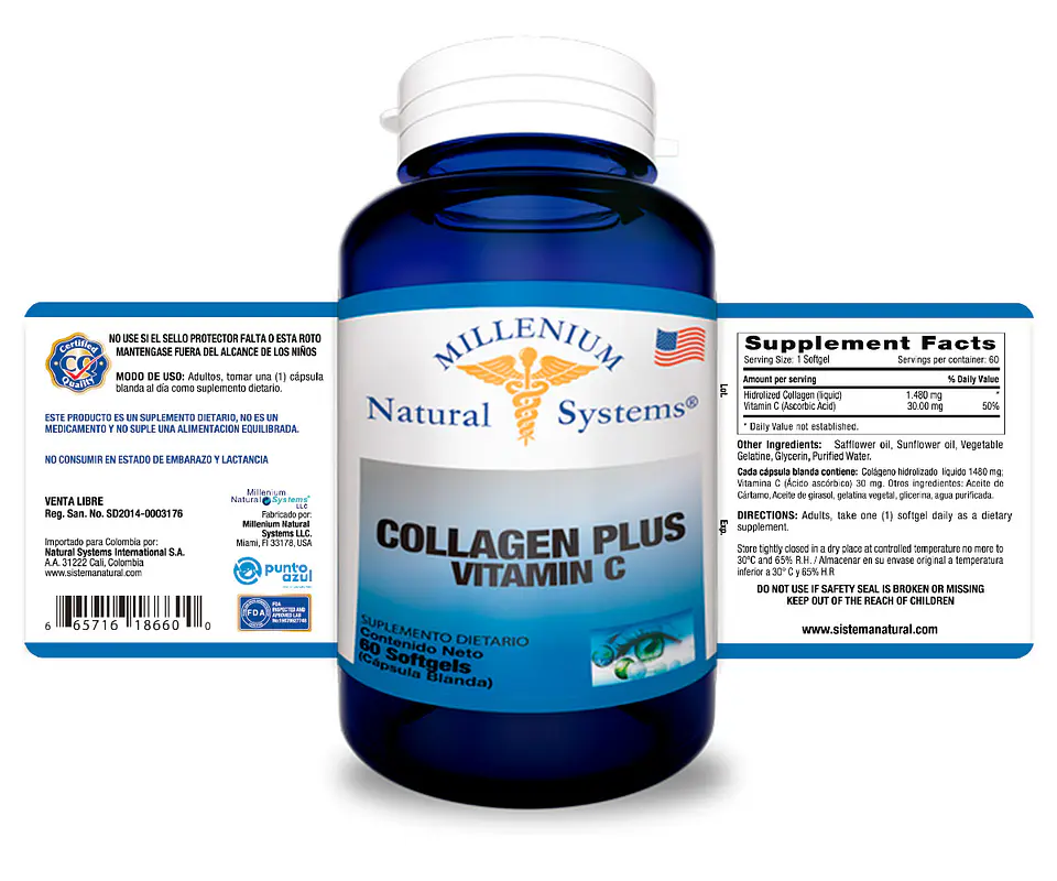 Collagen Plus Vitamin C 60 Sofgetls Natural Systems 2