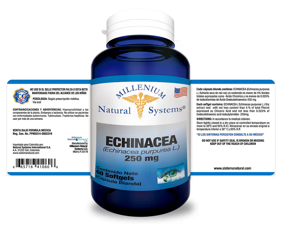 Echinacea 250 mg 60 Sofgetls Natural Systems 2