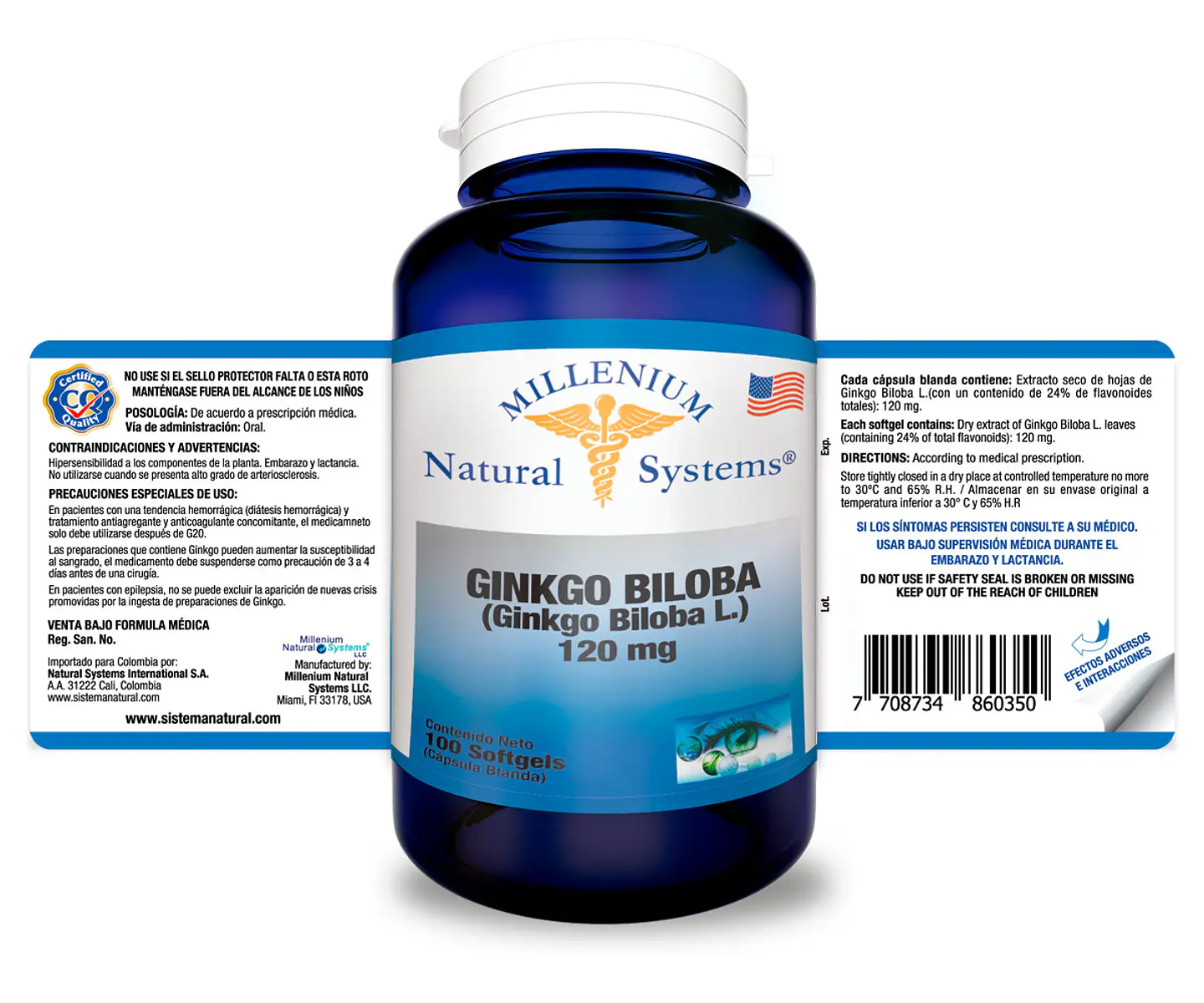 Ginkgo Biloba 120 mg 100 Sofgetls Natural Systems 2