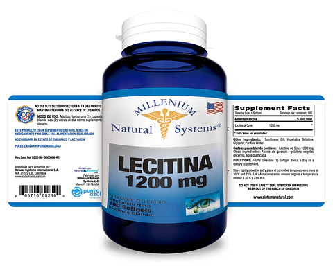 Lecitina de Soya 1200mg 100 Sofgetls Natural Systems