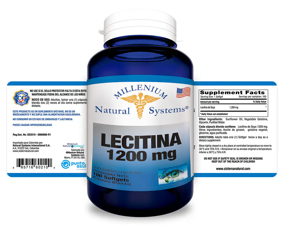 Lecitina de Soya 1200mg 100 Sofgetls Natural Systems 2