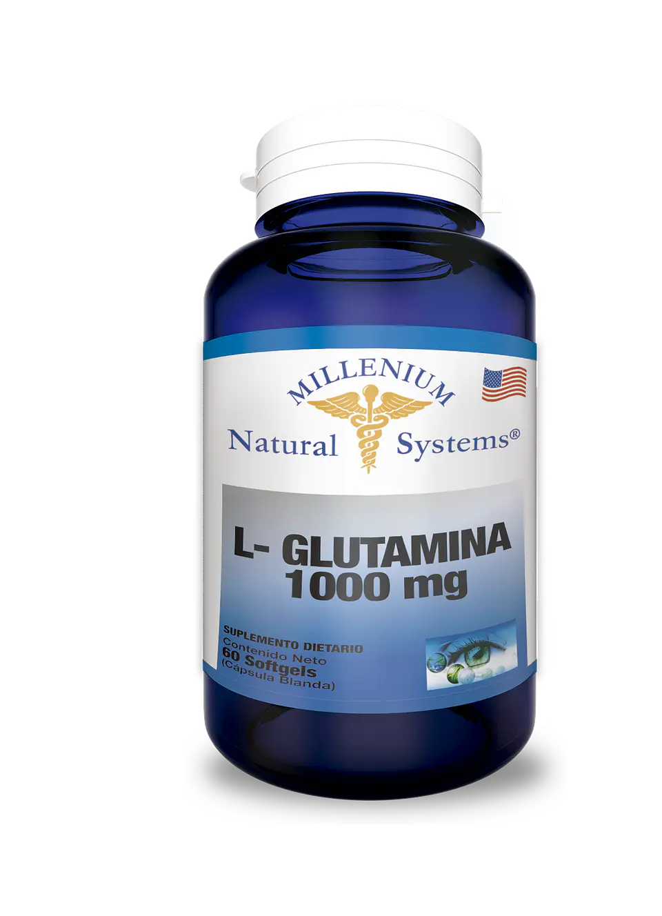 L-Glutamina 1000 mg 60 Sofgetls Natural Systems 1